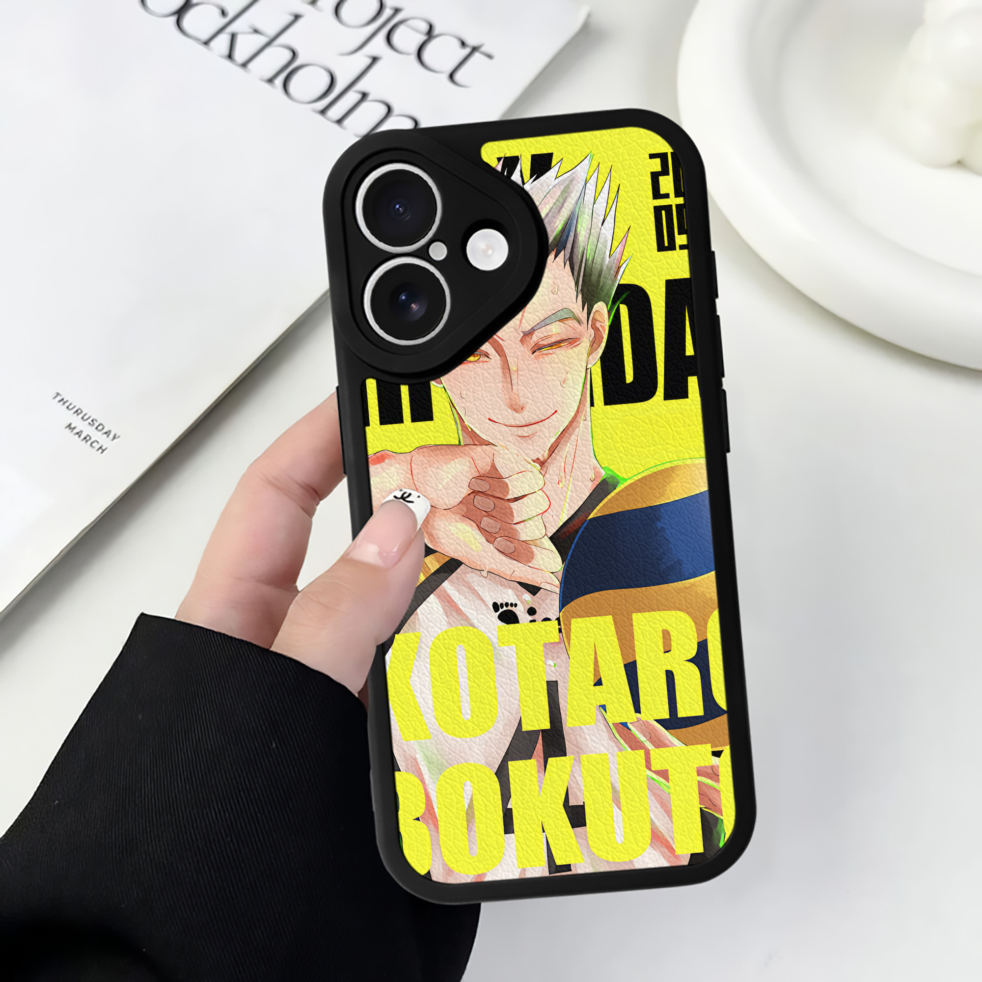 （画像用） ハイキュー!! Haikyu!! 【iPhone 16シリーズ対応】シリコンスマホケース（レザー調） 材質：シリコン